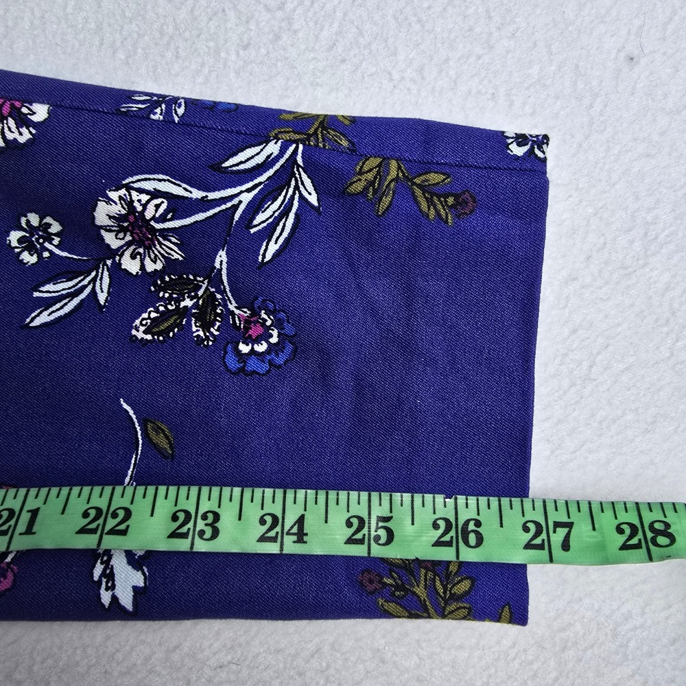 Old‎ Navy NWOT Pixie Mid-Rise Ankle Pants Blue Floral Slim Fit Trousers Size 8 - Picture 8 of 9